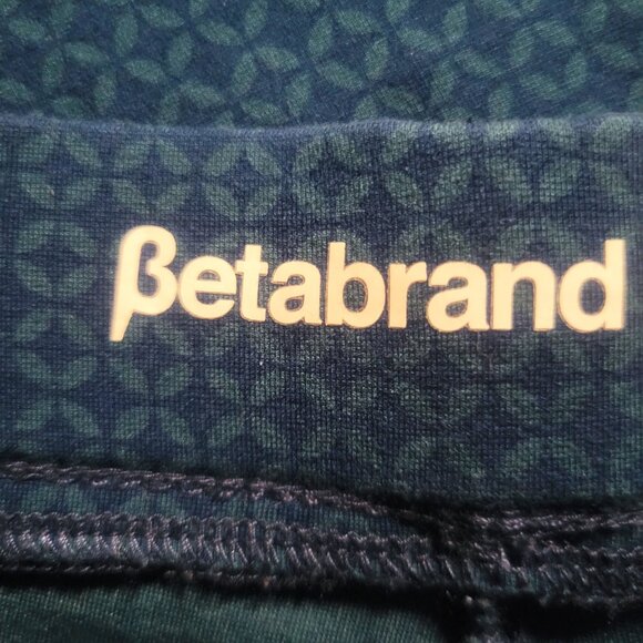 Betabrand Two-Pocket Dress Yoga Pant | Straight Blue Patterned - Size PM - Picture 9 of 14